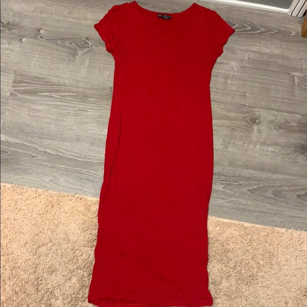 Long red dress